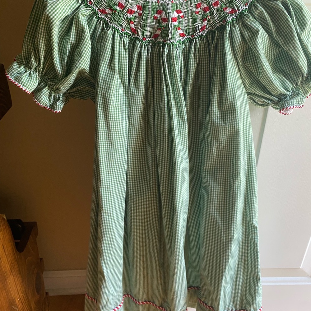 Green Gingham Kids Casual Dress